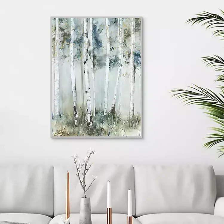 Kirklands Home Birch Blue Forest Framed Canvas Art Print Best