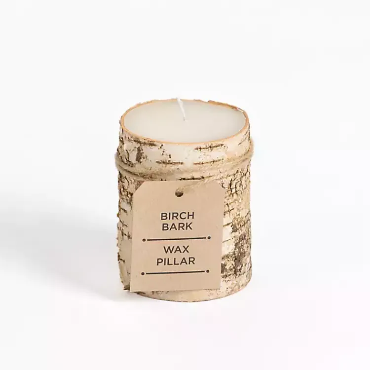 Candles>Kirklands Home Birch Tree Bark Pillar Candle, 3x4