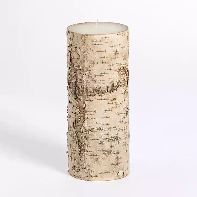 Candles>Kirklands Home Birch Tree Bark Pillar Candle, 4x8 in.