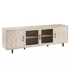 Kirklands Home Birch Wood Herringbone 4-Door TV Sd Tan Discount