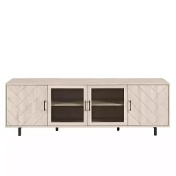 Kirklands Home Birch Wood Herringbone 4-Door TV Sd Tan Discount