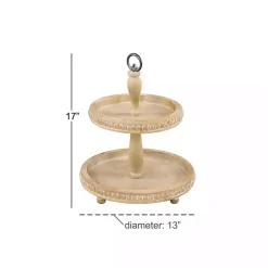 Kirklands Home Birch Wood Tiered Tray Brown Sale