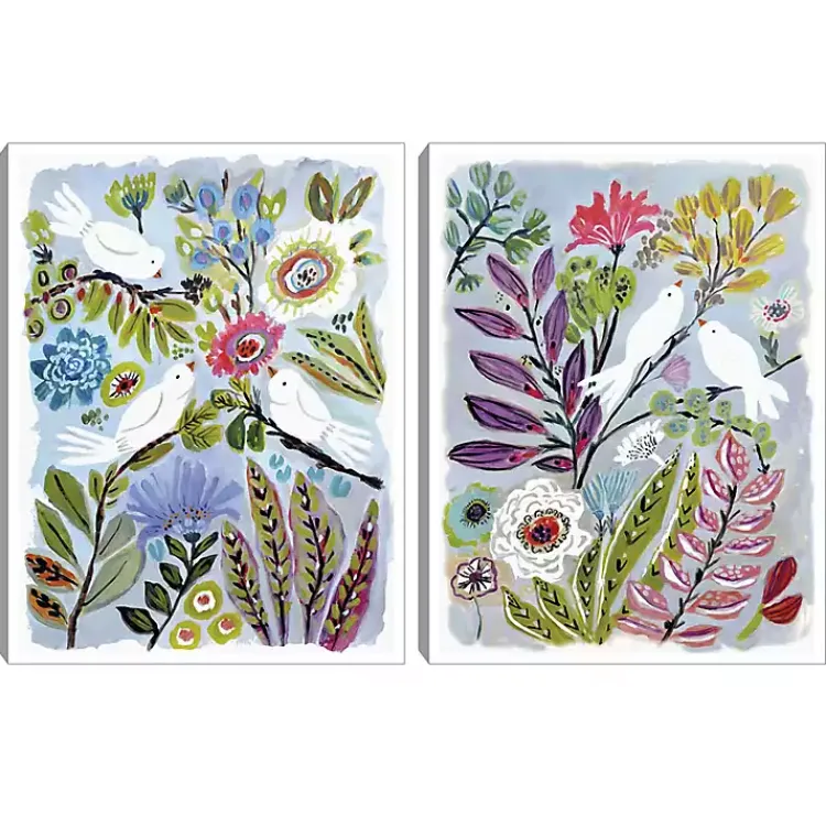 Kirklands Home Bird Love Framed Canvas Art Prints, Set of 2 Multi Discount
