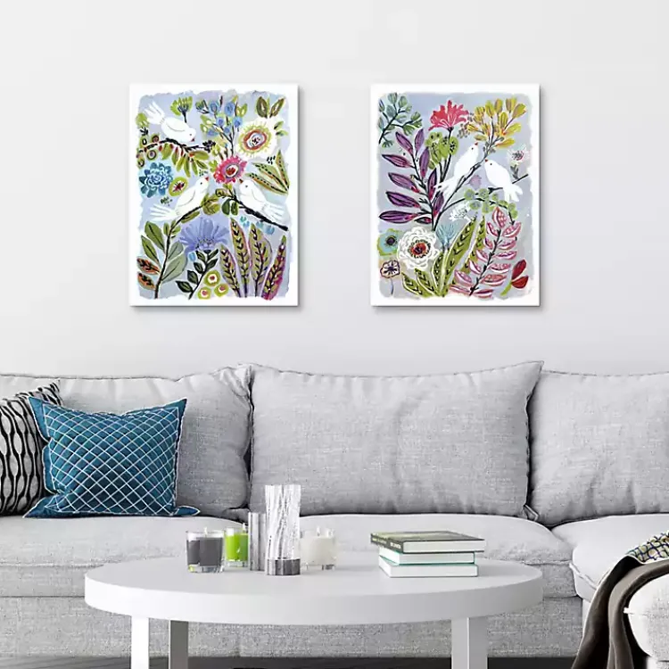 Kirklands Home Bird Love Framed Canvas Art Prints, Set of 2 Multi Discount