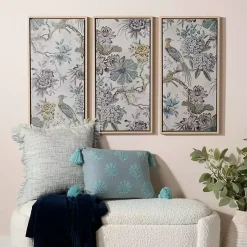 Kirklands Home Birds on Branches Framed Canvas Prints, Set of 3 Hot