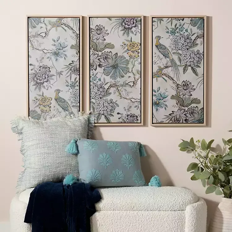 Kirklands Home Birds on Branches Framed Canvas Prints, Set of 3 Hot