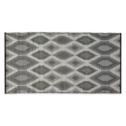 Kirklands Home Black & Gray Diamond Stripe Outdoor Area Rug, 4x6