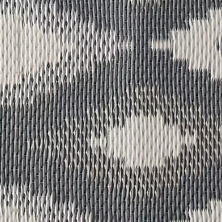 Kirklands Home Black & Gray Diamond Stripe Outdoor Area Rug, 4x6