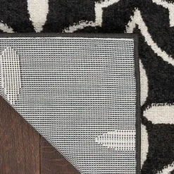 Kirklands Home Black & Ivory Quatrefoil Indoor/Outdoor Runner Clearance