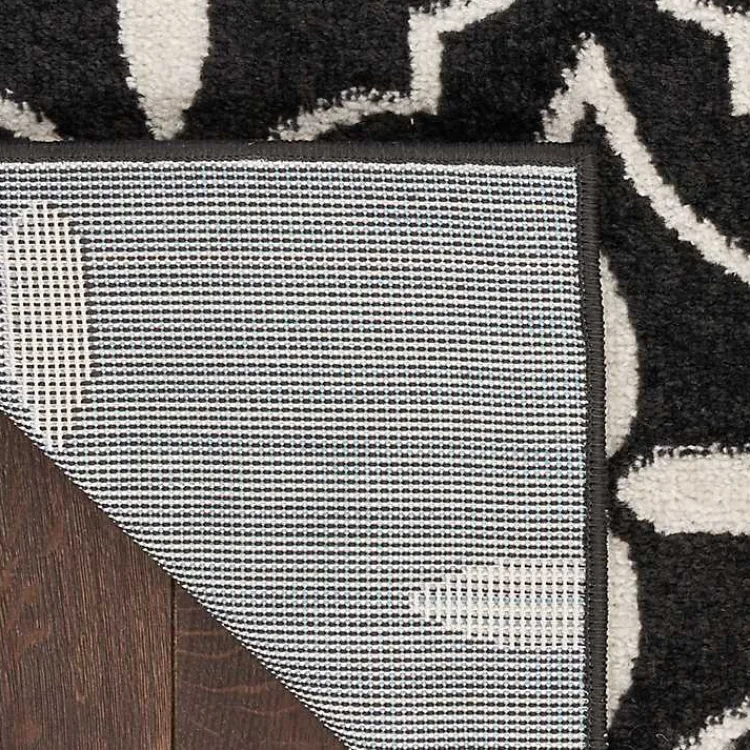 Kirklands Home Black & Ivory Quatrefoil Indoor/Outdoor Runner Clearance