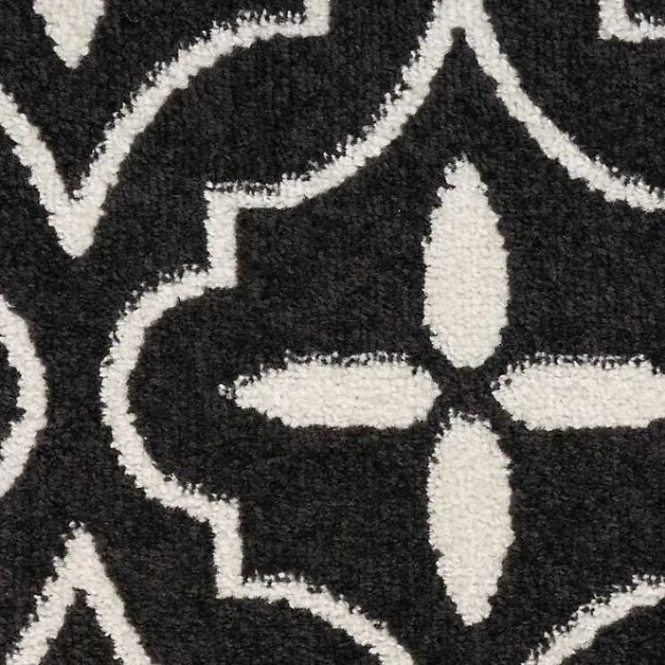 Kirklands Home Black & Ivory Quatrefoil Indoor/Outdoor Runner Clearance