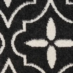 Kirklands Home Black & Ivory Quatrefoil Indoor/Outdoor Rug, 5x7 Clearance