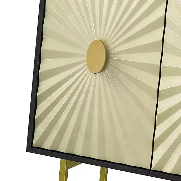 Kirklands Home Black & Ivory Sunburst 4-Door Sideboard Best