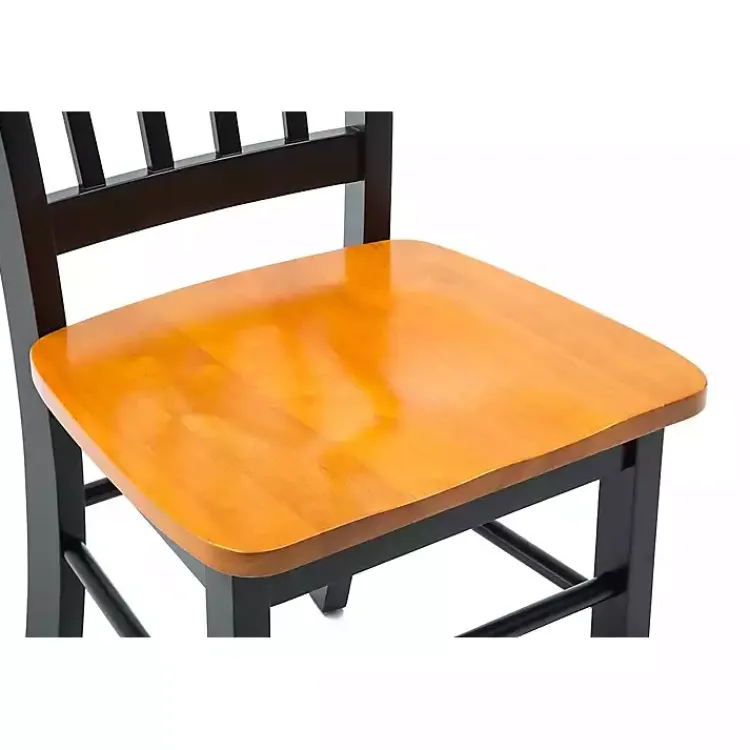 Kirklands Home Black & Oak Wood Shaker Dining Chairs, Set of 2 Brown Best