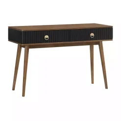 Kirklands Home & Walnut Soft-Close Wood Console Table Black New