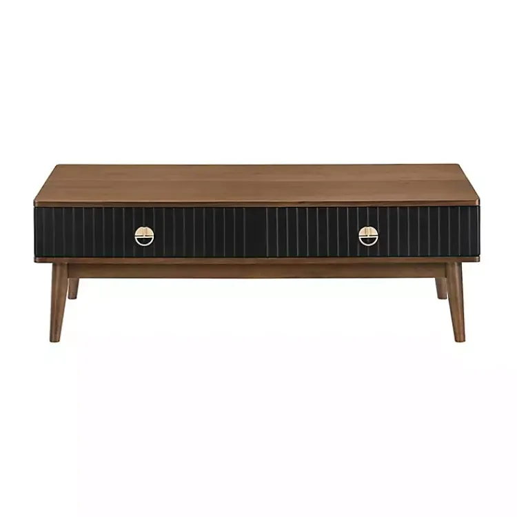 Kirklands Home & Walnut Soft-Close Wood Coffee Table Black Discount