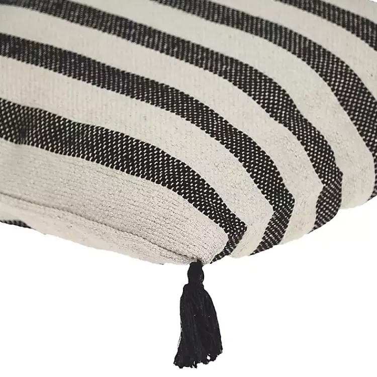 Pillows>Kirklands Home Black & White Bungalow Stripe Throw Pillow