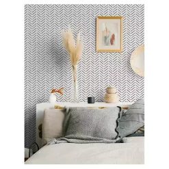 Kirklands Home Black & White Chevron Peel & Stick Wallpaper Discount