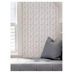 Kirklands Home Black & White Chevron Peel & Stick Wallpaper Discount