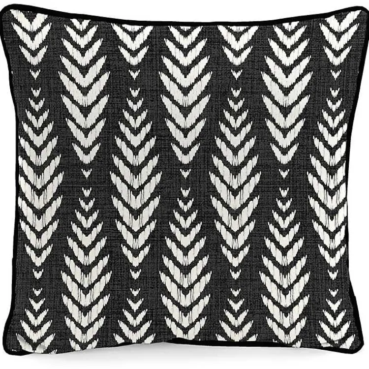 Kirklands Home Black & White Geometric Leaves Outdoor Pillow Discount