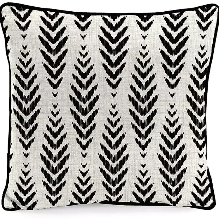 Kirklands Home Black & White Geometric Leaves Outdoor Pillow Discount
