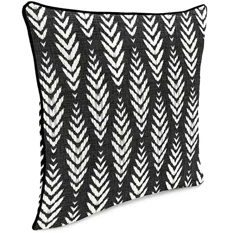 Kirklands Home Black & White Geometric Leaves Outdoor Pillow Discount