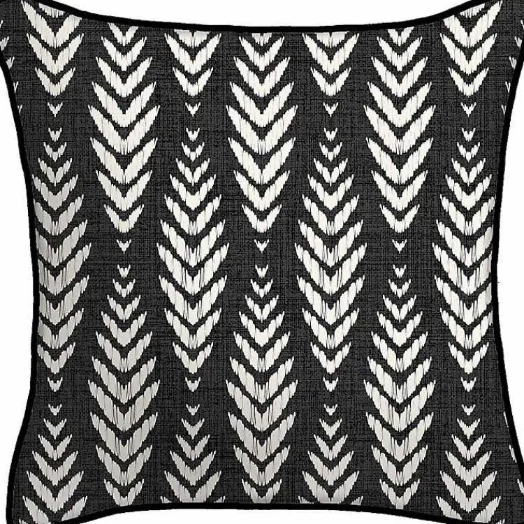 Kirklands Home Black & White Geometric Leaves Outdoor Pillow Discount