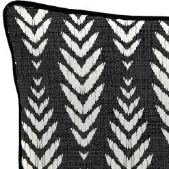 Kirklands Home Black & White Geometric Leaves Outdoor Pillow Discount