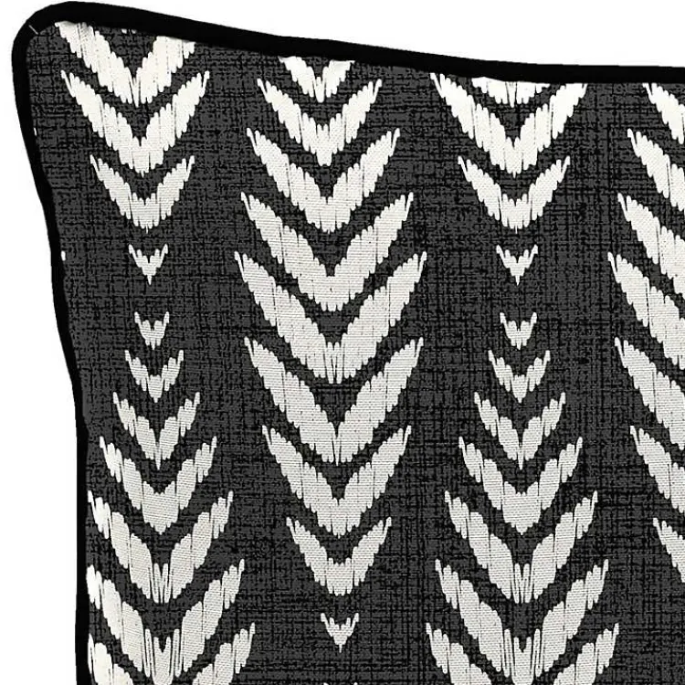 Kirklands Home Black & White Geometric Leaves Outdoor Pillow Discount