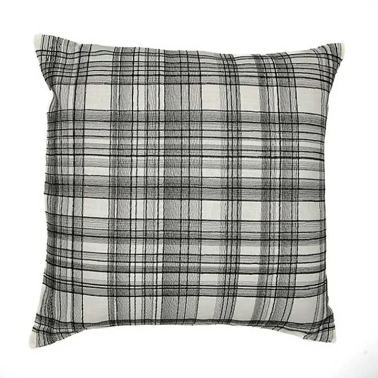 Pillows>Kirklands Home Black & White Handwoven Plaid Throw Pillow