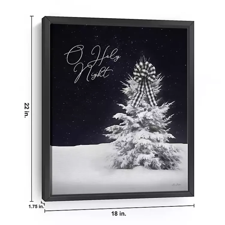 Christmas Art & Wall Decor>Kirklands Home Black & White O Holy Night Framed Canvas Art Print