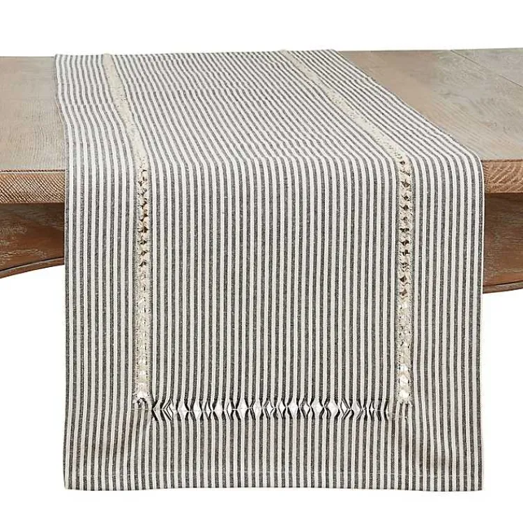 Kirklands Home Black & White Striped Table Runner, 90 in. Online