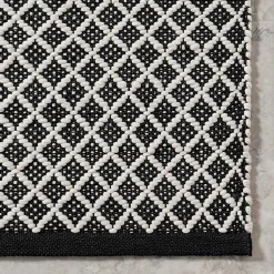 Kirklands Home Black & White Trellis Indoor/Outdoor Rug, 4x6 New