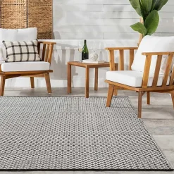 Kirklands Home Black & White Trellis Indoor/Outdoor Rug, 5x8 Online