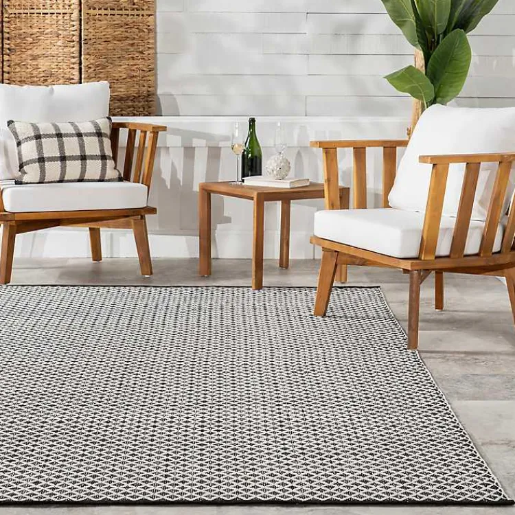 Kirklands Home Black & White Trellis Indoor/Outdoor Runner, 3x8 Online