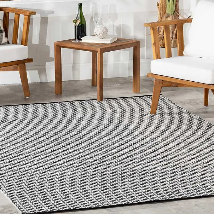 Kirklands Home Black & White Trellis Indoor/Outdoor Runner, 3x8 Online