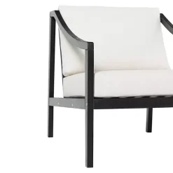 Kirklands Home Black Acacia Wood Outdoor Club Chair