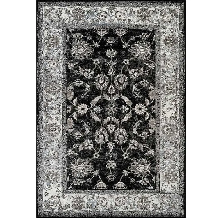 Kirklands Home Black Alex Area Rug, 5x7 New
