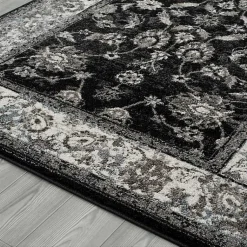 Kirklands Home Black Alex Area Rug, 5x7 New