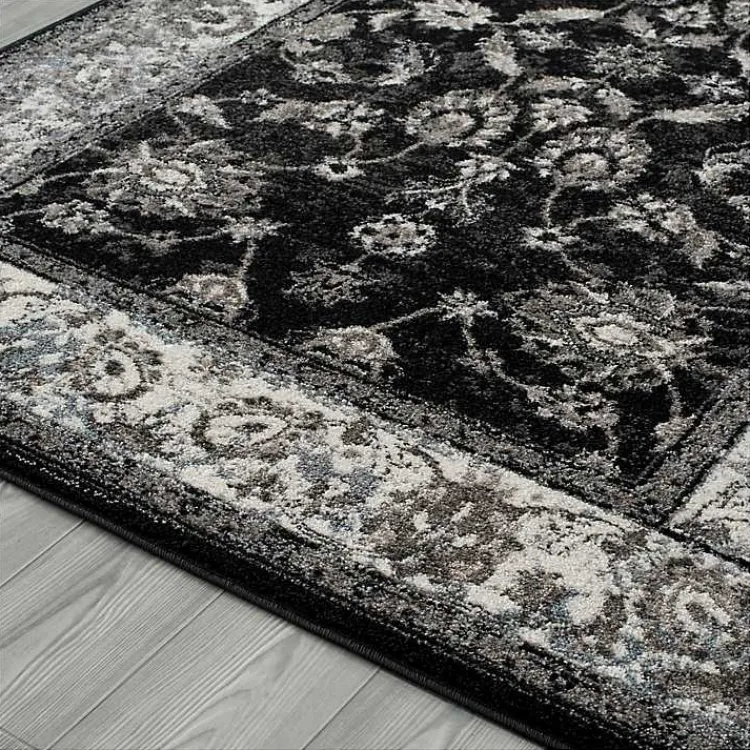 Kirklands Home Black Alex Area Rug, 5x7 New