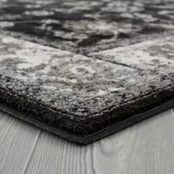 Kirklands Home Black Alex Area Rug, 5x7 New