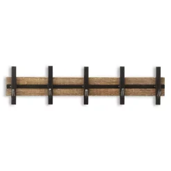 Kirklands Home Black and Brown 5-Hook Coat Rack Sale