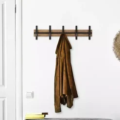 Kirklands Home Black and Brown 5-Hook Coat Rack Sale