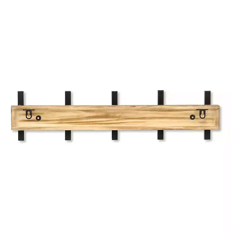 Kirklands Home Black and Brown 5-Hook Coat Rack Sale
