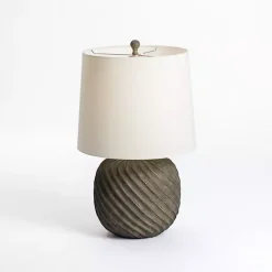 Kirklands Home Black and Brown Swirl Anders Table Lamp Ivory