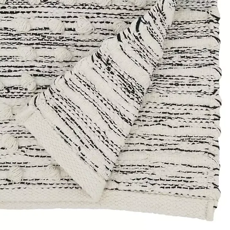 Kirklands Home and Cream Textured Diamonds Table Runner Black Best