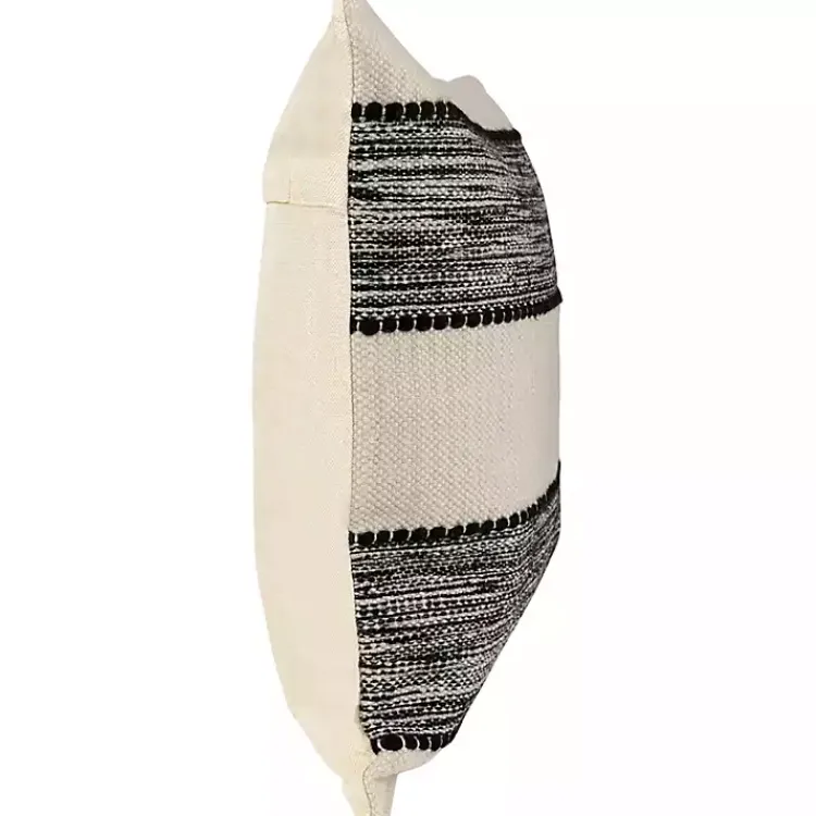 Kirklands Home Black and Cream Textured Indoor/Outdoor Pillow Online