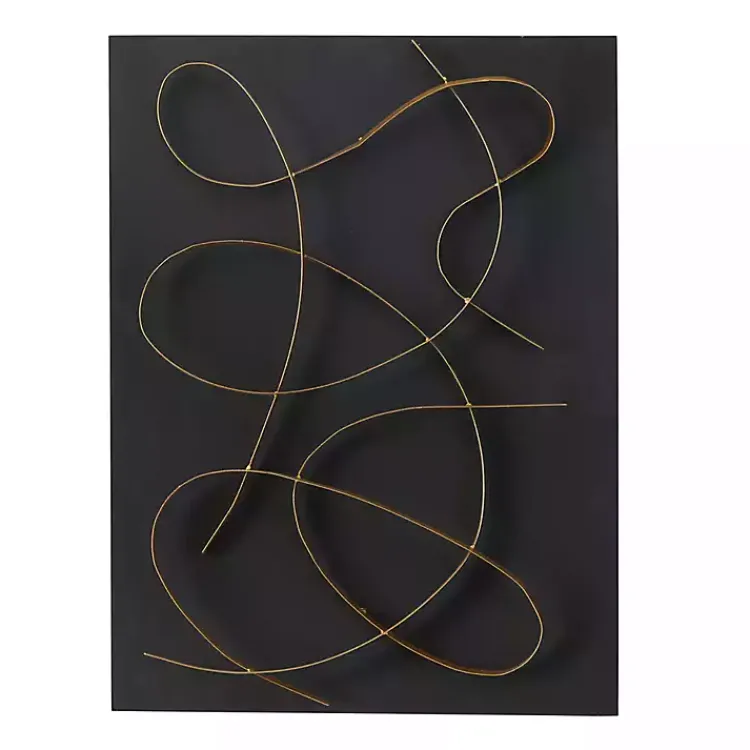 Kirklands Home Black and Gold Abstract Wall Plaque