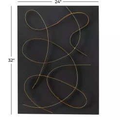 Kirklands Home Black and Gold Abstract Wall Plaque
