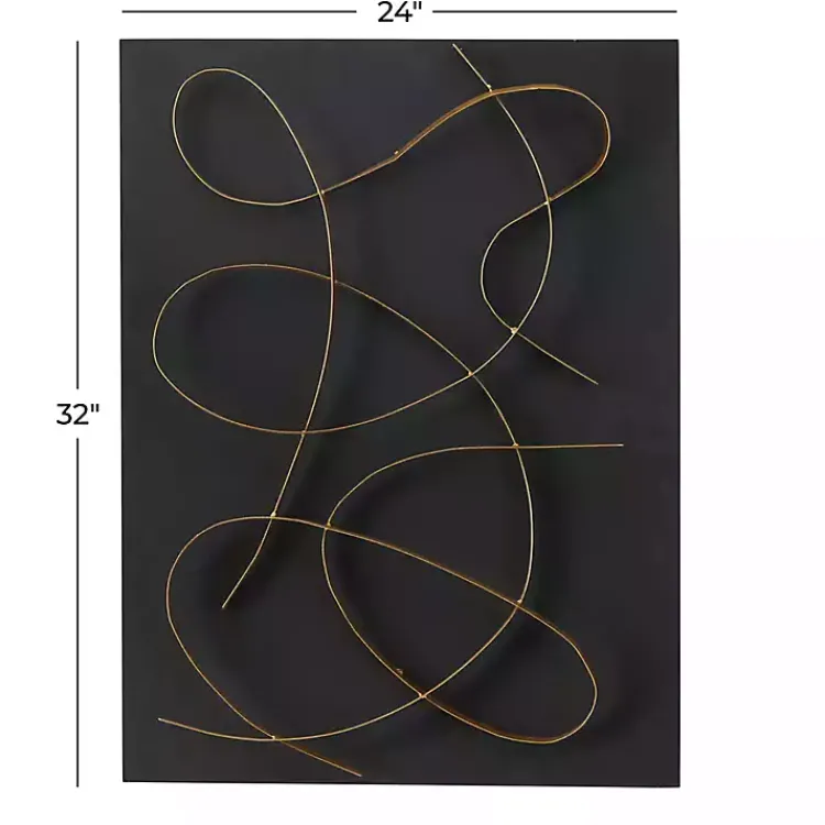 Kirklands Home Black and Gold Abstract Wall Plaque